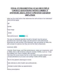 FINAL FUNDAMENTALS EAQ MULTIPLE CHOICE QUESTIONS WITH CORRECT ANSWERS 2024 LATEST UPDATED