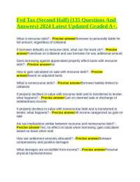 Fed Tax (Second Half) (135 Questions And Answers) 2024 Latest Updated Graded A+.
