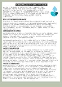 CHEMISTRY OF WATER RESEARCH