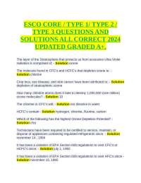 ESCO CORE / TYPE 1/ TYPE 2 / TYPE 3 QUESTIONS AND SOLUTIONS ALL CORRECT 2024 UPDATED GRADE