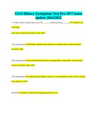 UGA History Exemption Test Pre-1877 latest update 2024/2025