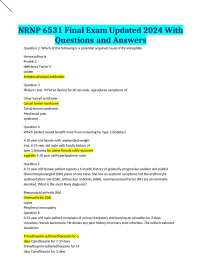 NRNP 6531 Final Exam Updated 2024 With Questions and Answers