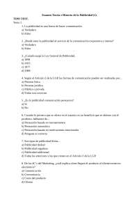 Examen de Teoría e Historia de la Publicidad - Prof. Guerrero