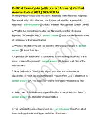 IS-800.d Exam Q&As (with correct Answers) Verified Answers Latest 2024,[ GRADED A+]