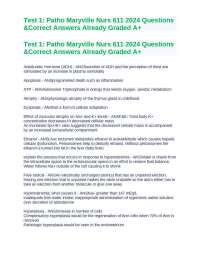 Test 1 Patho Maryville Nurs 611 2024 Questions &Correct Answers Already Graded A+.docx