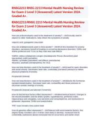 RNSG2213 RNSG 2213 Mental Health Nursing Review for Exam 2 Level 3 (Answered) Latest Versi