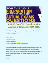 CDR RD Exam/ 125 Questions with Answers & Rationales/ 2024-2025.
