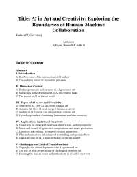 AI in Art and Communiaction
