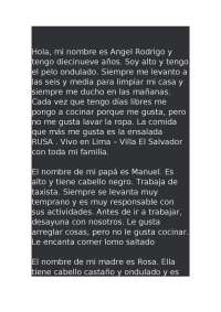 Descripción de una familia peruana