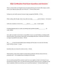 BQA Certification Final Exam Questions and Answers