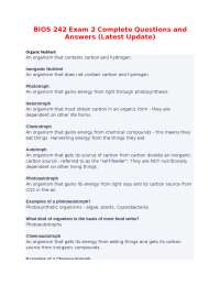 BIOS 242 Exam 2 Complete Questions and Answers (Latest Update)