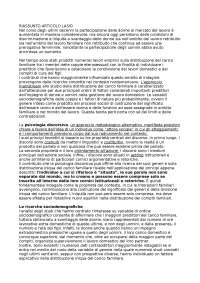 riassunto articolo Lasio sul genere e carico familiare
