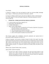 Freedom of Expression and its Restrictions under Article 10 ECHR