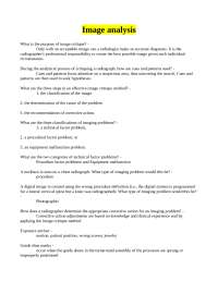Image Critique and Artifacts in Radiography