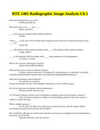 RTE 1401 Radiographic Image Analysis Ch 1