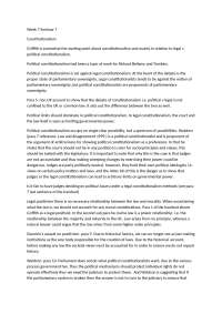 LAWS10090 Constitutional Law Week 7 Seminar 8 Constitutionalism