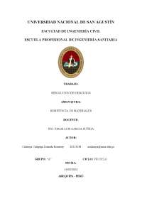 Resolución de ejercicios de Resistencia de Materiales
