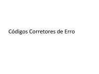 Códigos Corretores de Erro