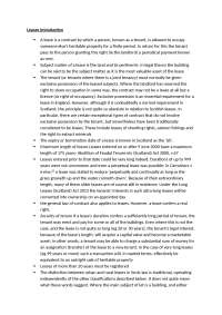 Scottish Lease Laws and Types