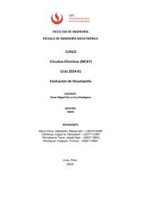 Evaluación de Desempeño en Circuitos Eléctricos - Prof. Villalobos