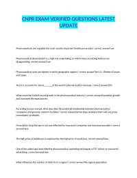 CNPR EXAM VERIFIED QUESTIONS LATEST UPDATE