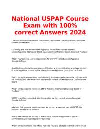 National USPAP Course Exam with 100% correct Answers 2024