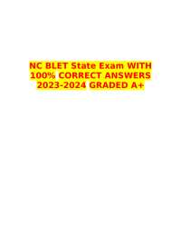 NC BLET State Exam WITH 100% CORRECT ANSWERS 2023-2024 GRADED A+