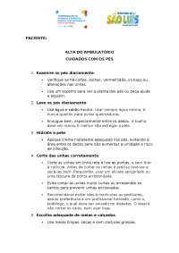 ficha de orientações a pacientes com e diabetico