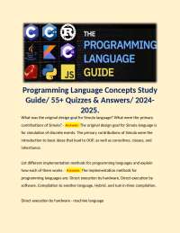 Programming Language Concepts Study Guide: 55+ Quizzes & Answers