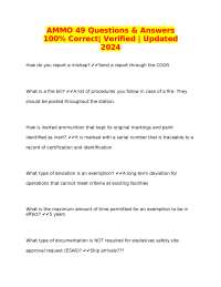 AMMO 49 Questions & Answers  100% Correct| Verified | Updated 2024
