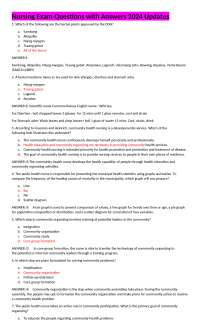 Nursing Exam Questions with Answers 2024 Updates