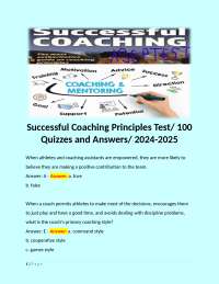 Successful Coaching Principles Test