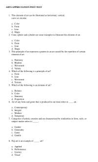"Arts Appreciation Practice Test"