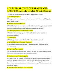 ACLS Final Test Questions and Answers