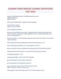 ILLINOIS FOOD SERVICE LICENSE CERTIFICATE TEST 2024