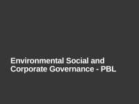 PBL ENVIROMENTAL SOCIAL CORPORATE GOVERNANCE