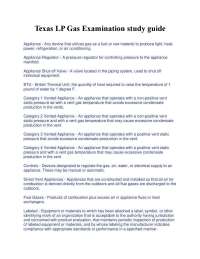 Texas LP Gas Examination study guide