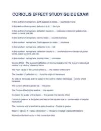 CORIOLIS EFFECT STUDY GUIDE EXAM