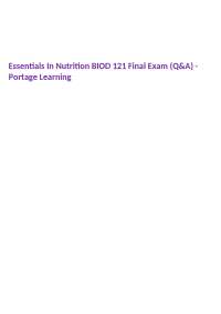 Essentials In Nutrition BIOD 121 Final Exam (Q&A) - Portage Learning