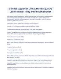 Defense Support of Civil Authorities (DSCA) Course Phase I study ahead exam solution