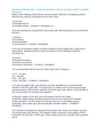 Registered Respiratory - Kettering (Multiple Choice) Questions With Complete Solutions