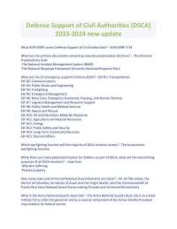 Defense Support of Civil Authorities (DSCA): Preparing for Emergencies and Disasters
