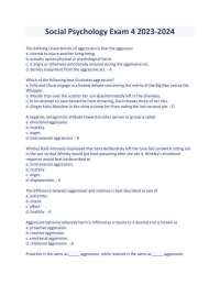 Social Psychology Exam 4 2023-2024