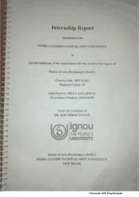 Internship file for counselling