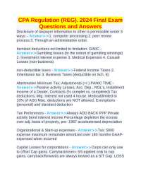 CPA Regulation (REG). 2024 Final Exam Questions and Answers