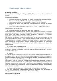Storia e istituzioni del Giappone moderno e contemporaneo