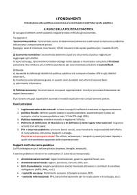 Riassunto Politica economica e finanziaria Prof Zoli