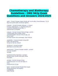 Chemotherapy and Biotherapy Guidelines - ONS 942p Exam Questions and Answers 2024/2025