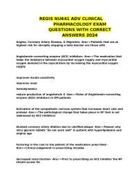 REGIS NU641 ADV CLINICAL PHARMACOLOGY EXAM QUESTIONS WITH CORRECT ANSWERS 2024