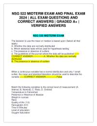 NSG 522 MIDTERM EXAM AND FINAL EXAM 2024 | ALL EXAM QUESTIONS AND CORRECT ANSWERS